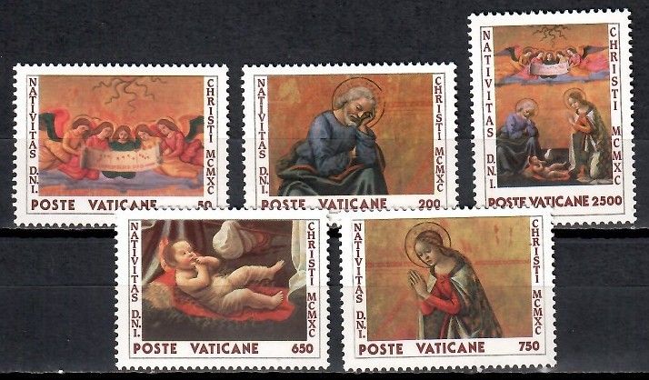 Znaczek Watykan 1990 Mi 1018-1022 Czyste **
