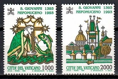 Znaczek Watykan 1993 Mi 1097-1098 Czyste **