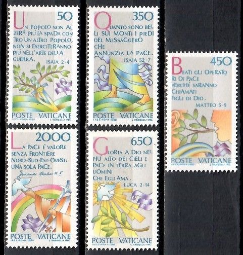Znaczek Watykan 1986 Mi 889-893 Czyste **