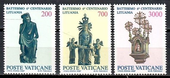 Znaczek Watykan 1987 Mi 913-915 Czyste **