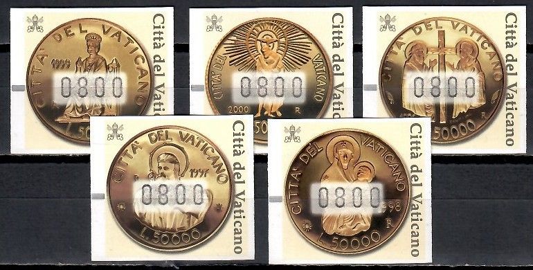 Znaczek Watykan 2001 Mi aut 6-10 Czyste **