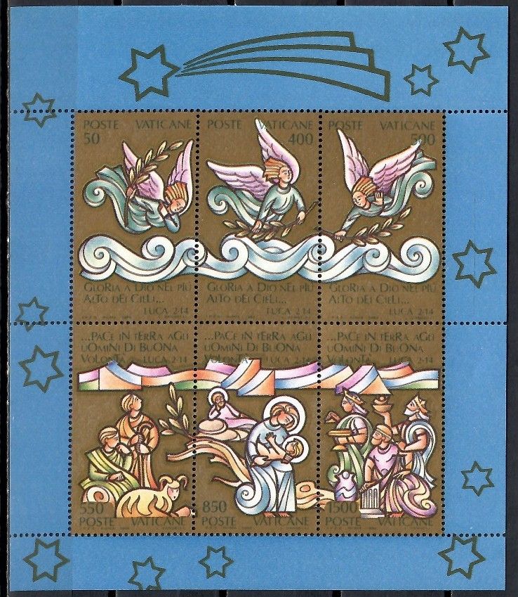 Znaczek Watykan 1988 Mi bl 10 Czyste **
