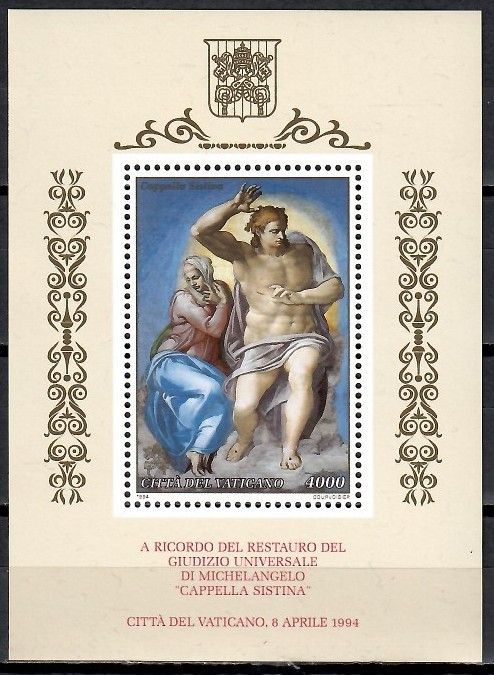 Znaczek Watykan 1994 Mi bl 14 Czyste **
