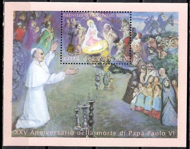 Znaczek Watykan 2003 Mi bl 24 Czyste **
