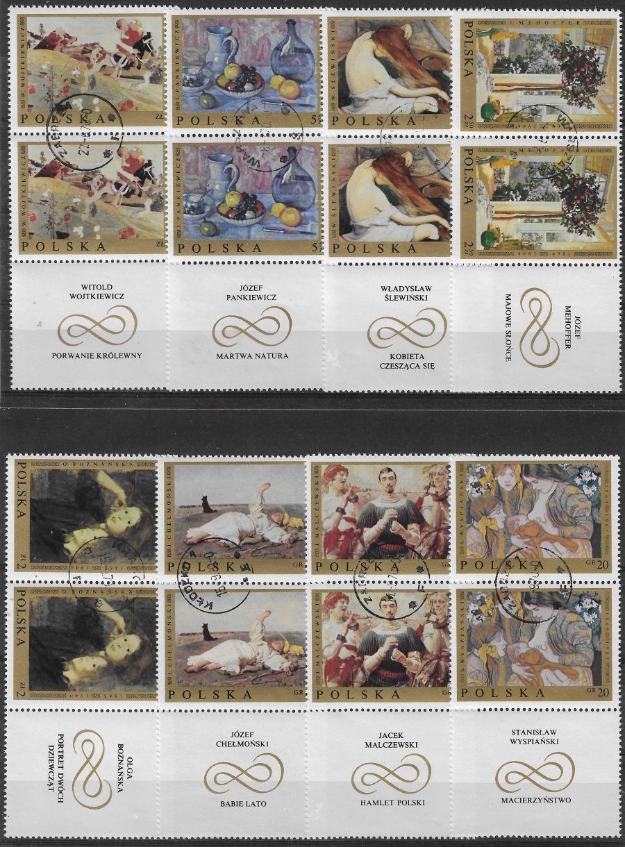 Znaczek Polska 1969 Mi abo zf 1941-1948b Fi 1794-1801 Stemplowane