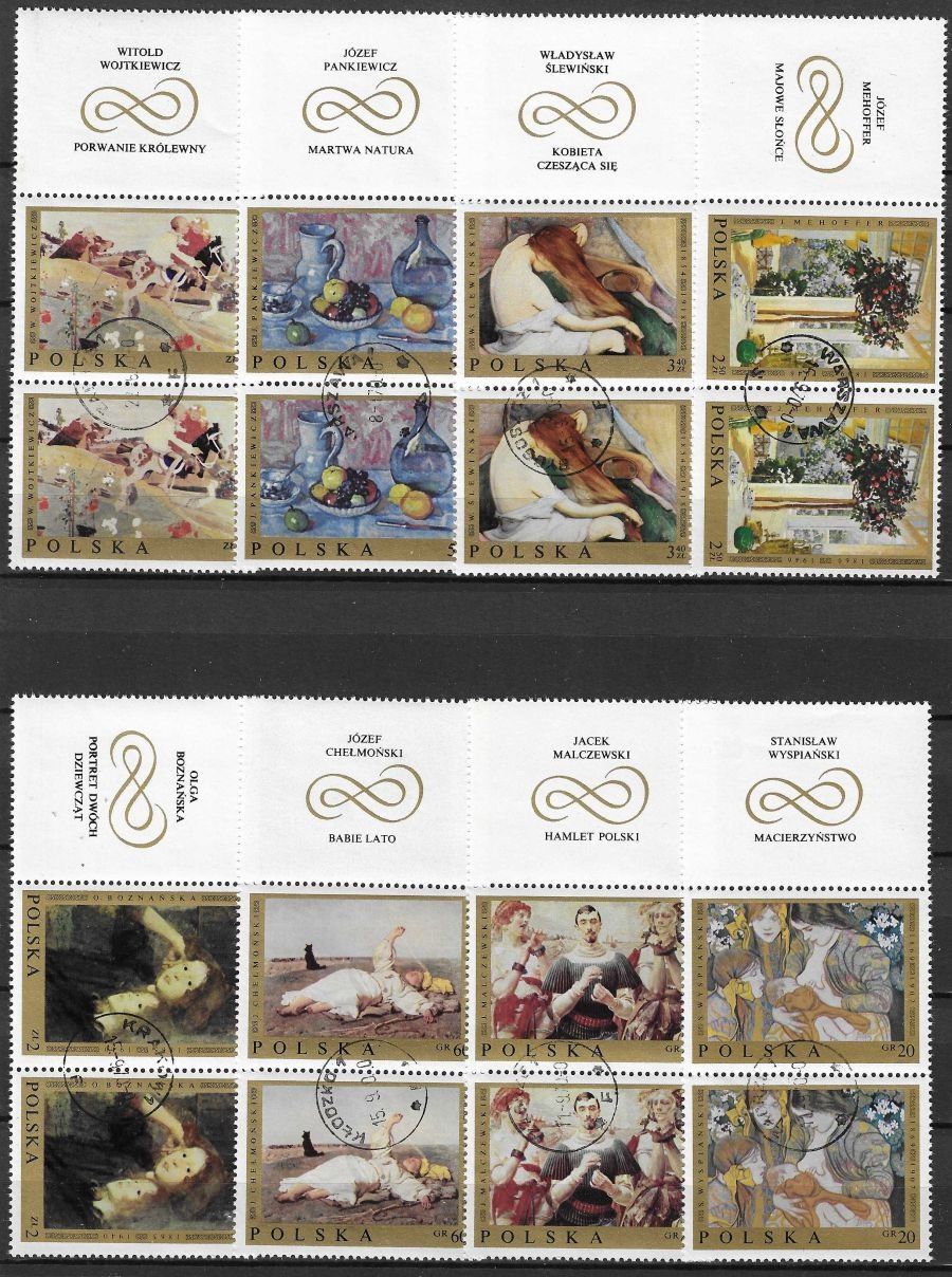 Znaczek Polska 1969 Mi abo zf 1941-1948a Fi 1794-1801 Stemplowane