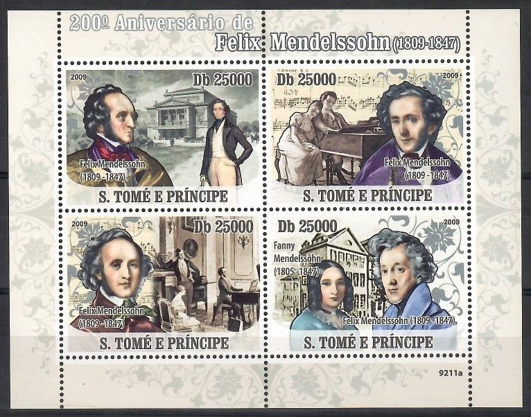 Znaczek Wyspy Św. Tomasza i Książęca 2009 Mi ark 3865-3868 Czyste **
