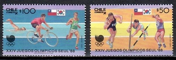 Znaczek Chile 1988 Mi 1220-1221 Czyste **