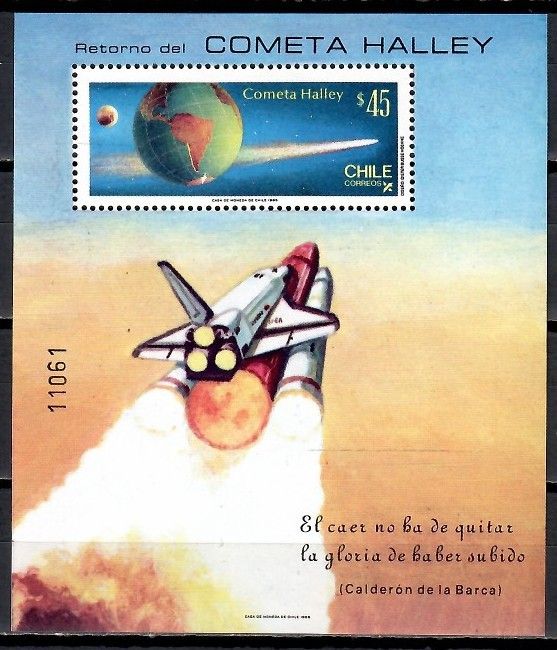 Znaczek Chile 1985 Mi bl 1 Czyste **