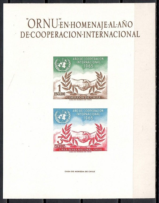 Znaczek Chile 1966 Mi gedbl 654-655B Czyste **