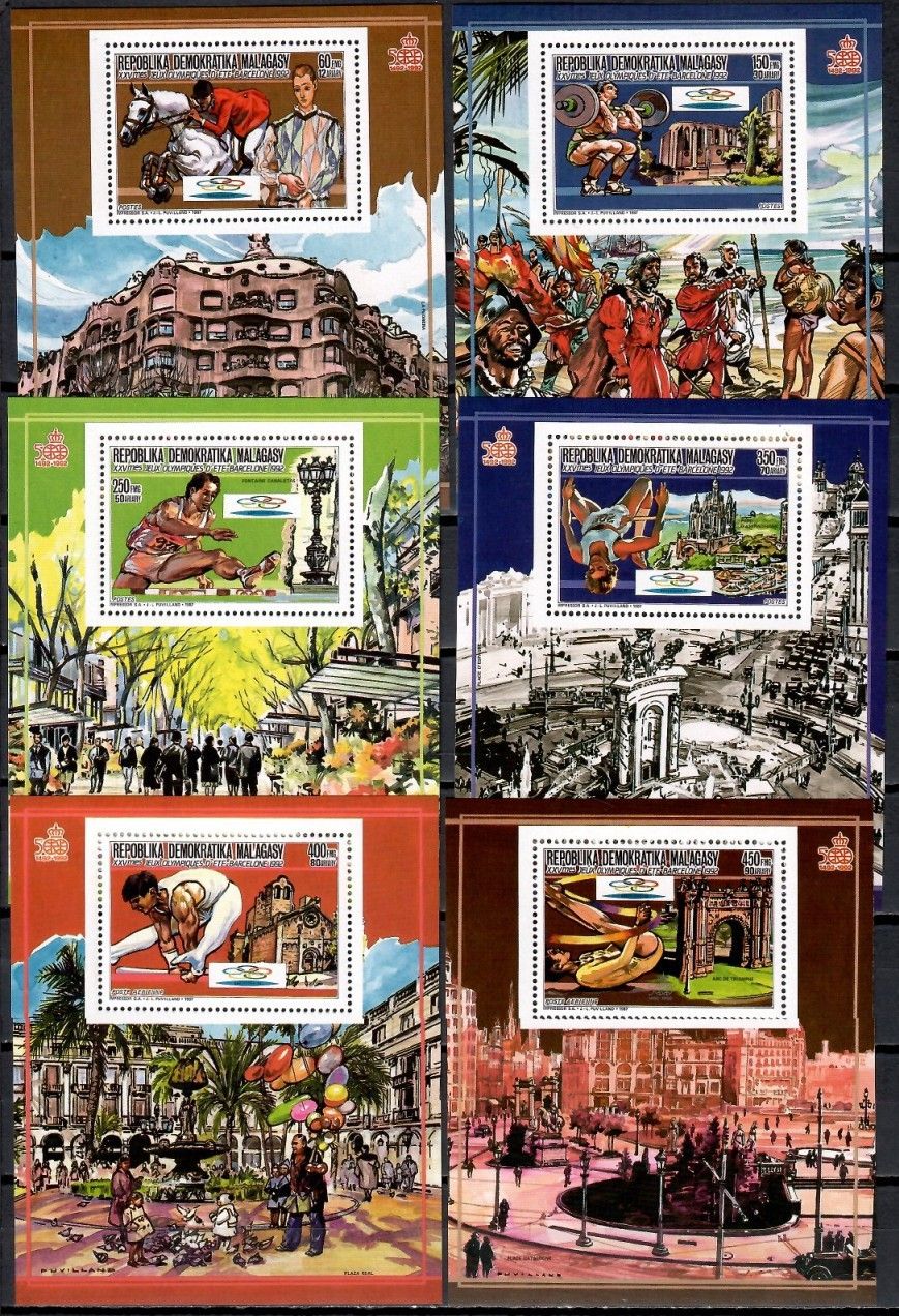 Znaczek Madagaskar 1987 Mi ein bl 66-71 Czyste **