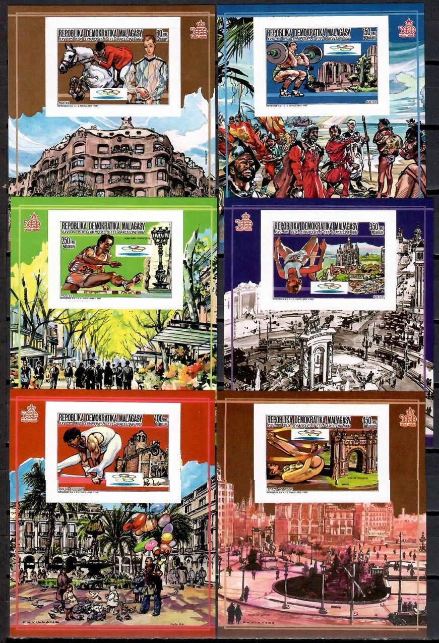 Znaczek Madagaskar 1987 Mi ein bl 66-71B Czyste **