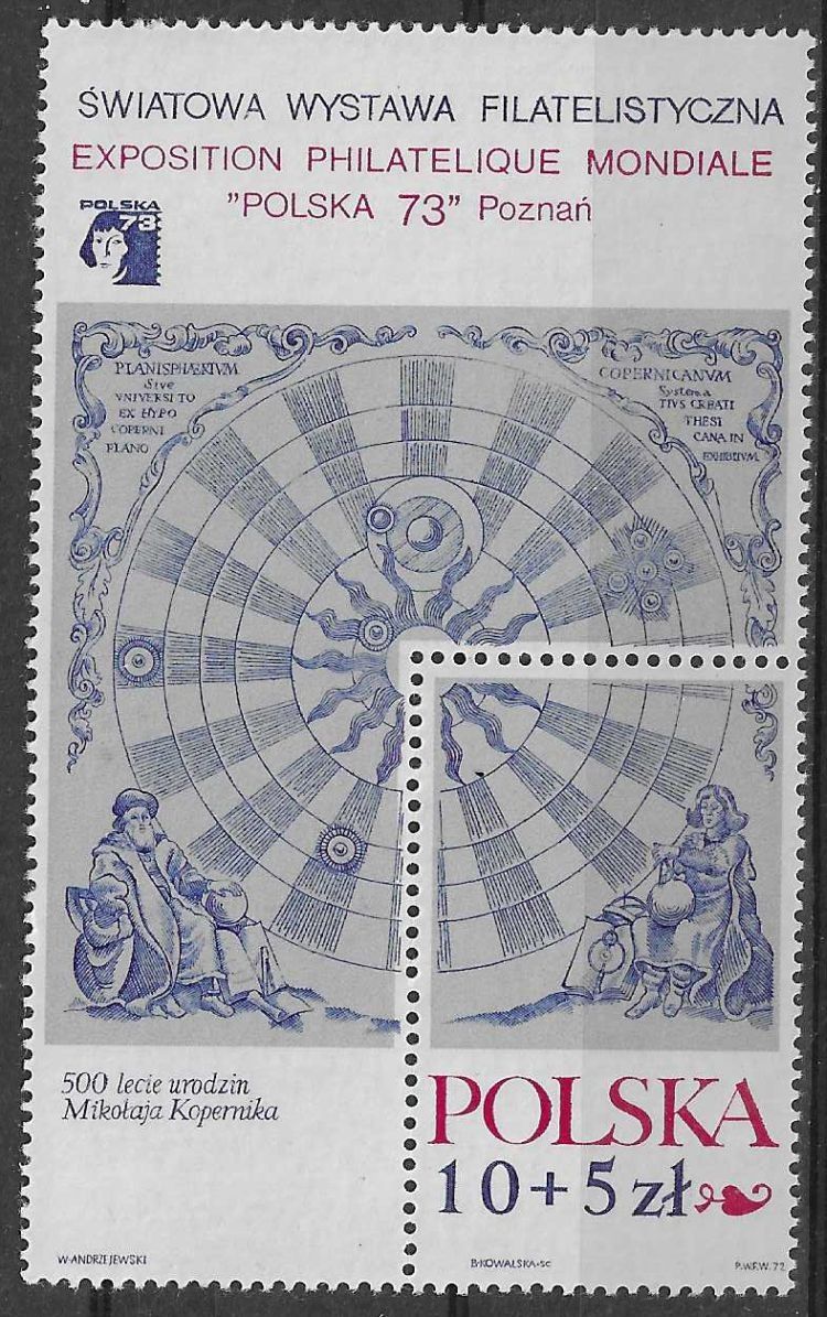 Znaczek Polska 1972 Mi bl 52 Fi bl 90 Czyste **