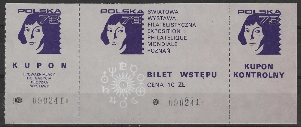 Znaczek Polska 1973 Mi bl 55Bilet Czyste **