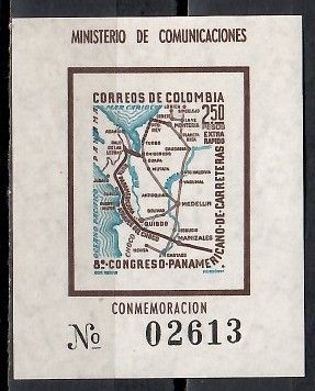 Znaczek Kolumbia 1960 Mi bl 18 Czyste **