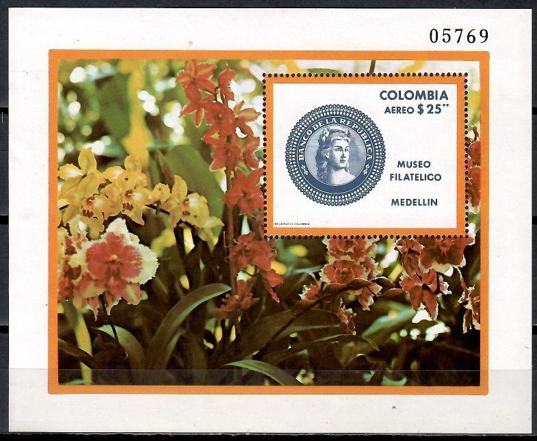 Znaczek Kolumbia 1977 Mi bl 35 Czyste **