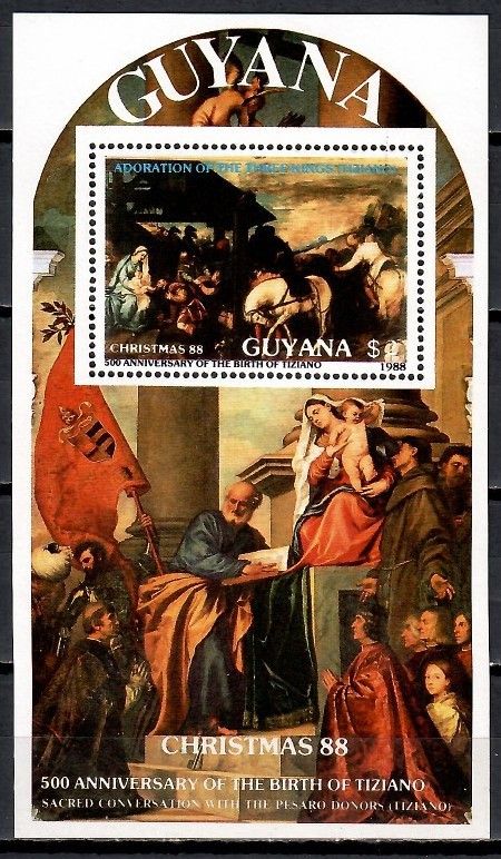 Znaczek Gujana 1988 Mi bl 28 Czyste **