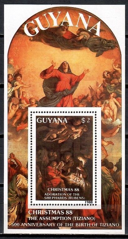 Znaczek Gujana 1988 Mi bl 30 Czyste **