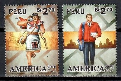 Znaczek Peru 1997 Mi 1605-1606 Czyste **