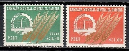 Znaczek Peru 1963 Mi 636-637 Czyste **