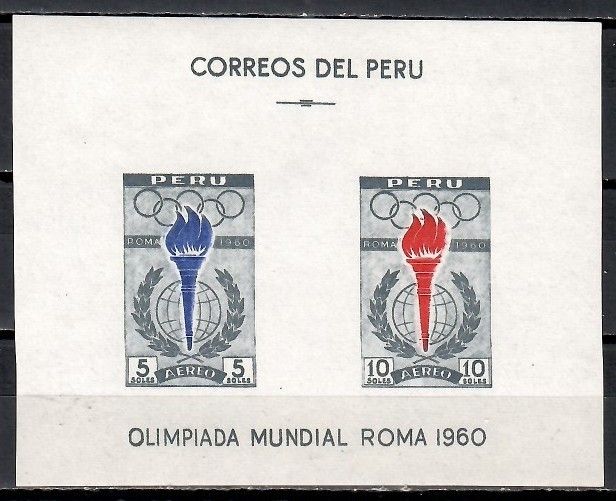 Znaczek Peru 1961 Mi bl 5 Czyste **