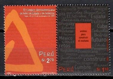 Znaczek Peru 2002 Mi 1788-1789 Czyste **