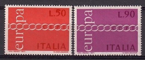 Znaczek Włochy 1971 Mi 1335-1336 Czyste **