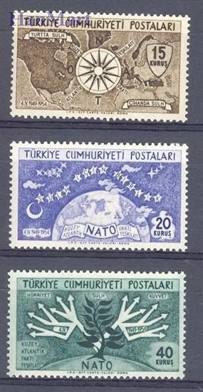 Znaczek Turcja 1954 Mi 1388-1390 Czyste **