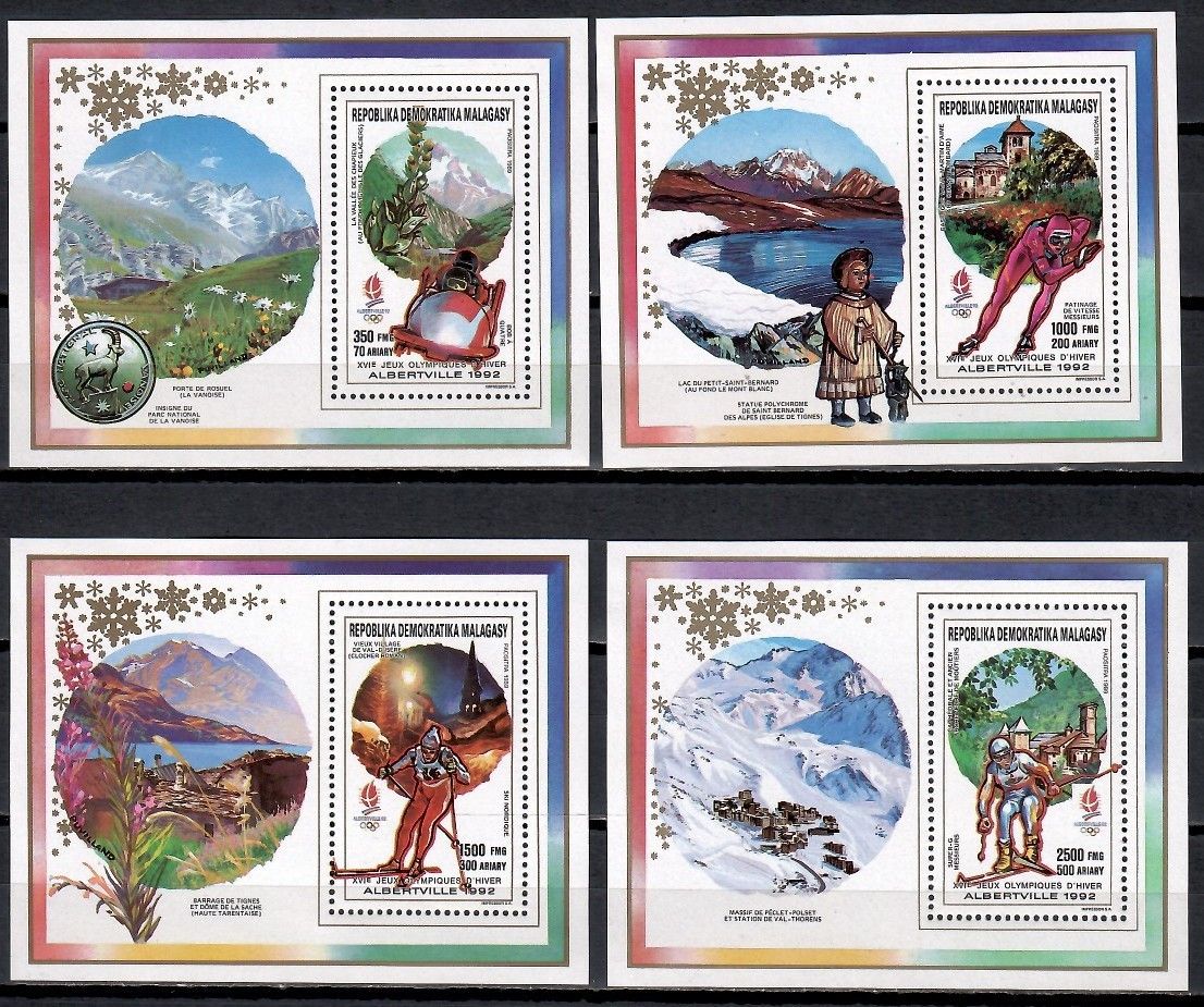 Znaczek Madagaskar 1990 Mi ein bl 140-143 Czyste **