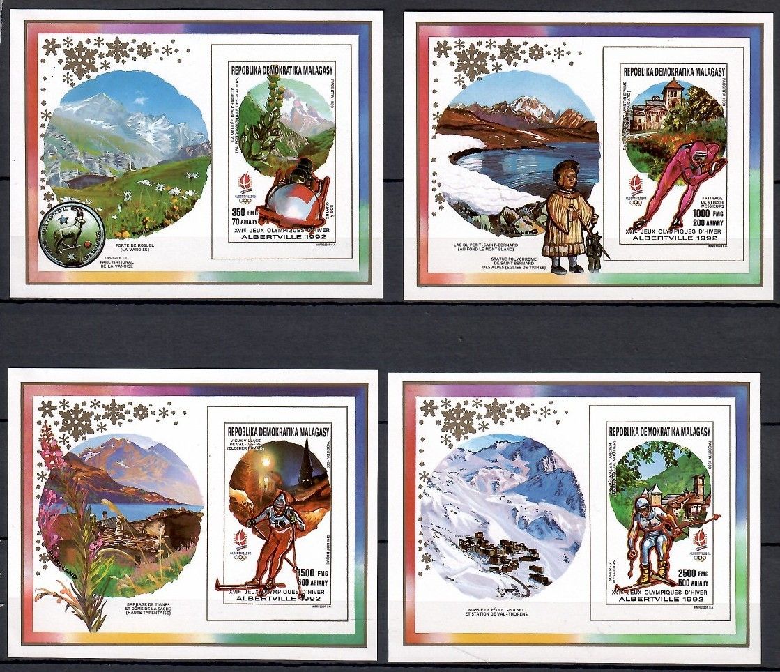 Znaczek Madagaskar 1990 Mi ein bl 140-143B Czyste **