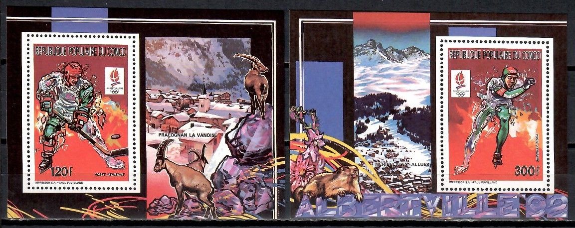 Znaczek Kongo 1991 Mi ein bl 65-66 Czyste **