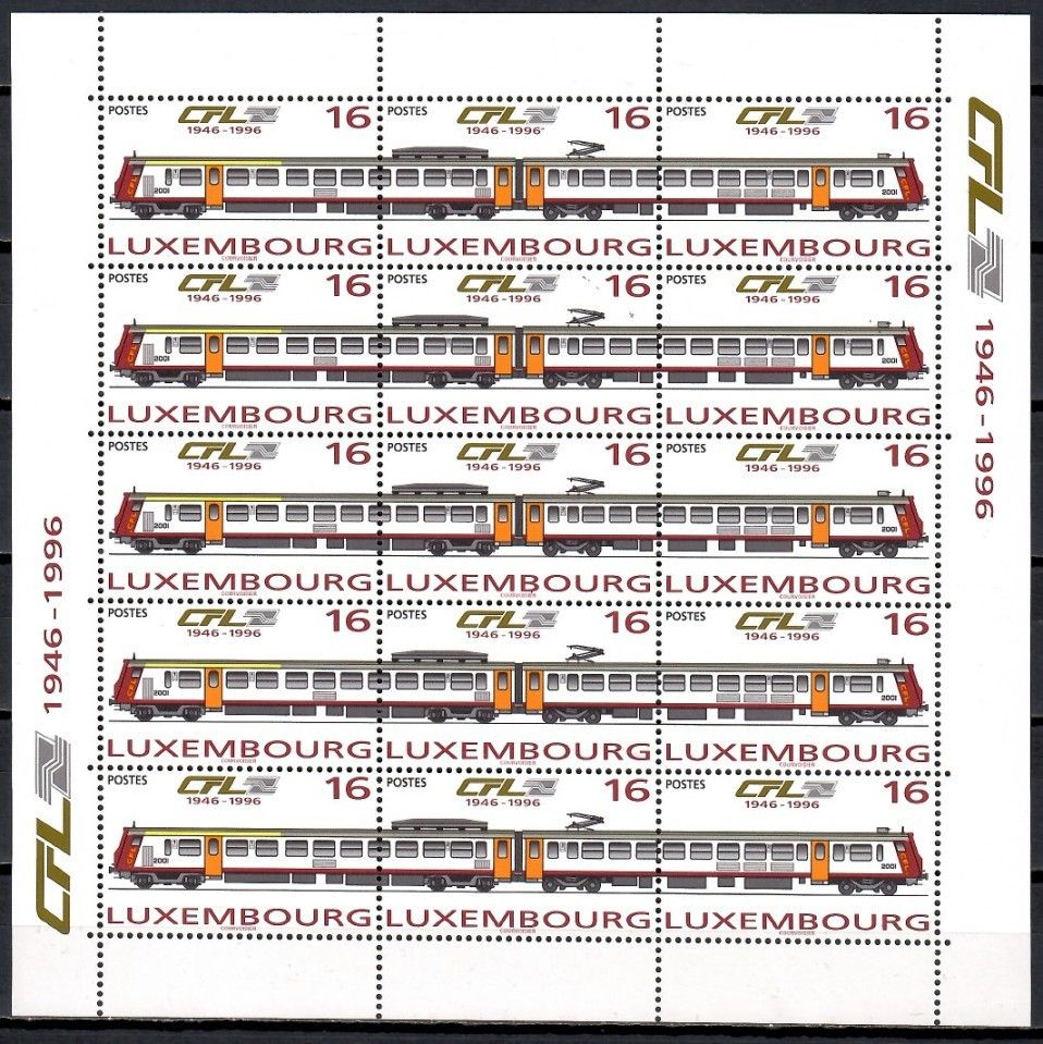Znaczek Luksemburg 1996 Mi ark 1386-1388 Czyste **