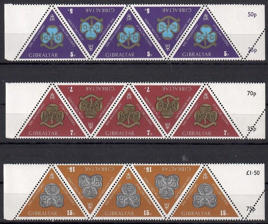 Znaczek Gibraltar 1975 Mi 325-327 Czyste **