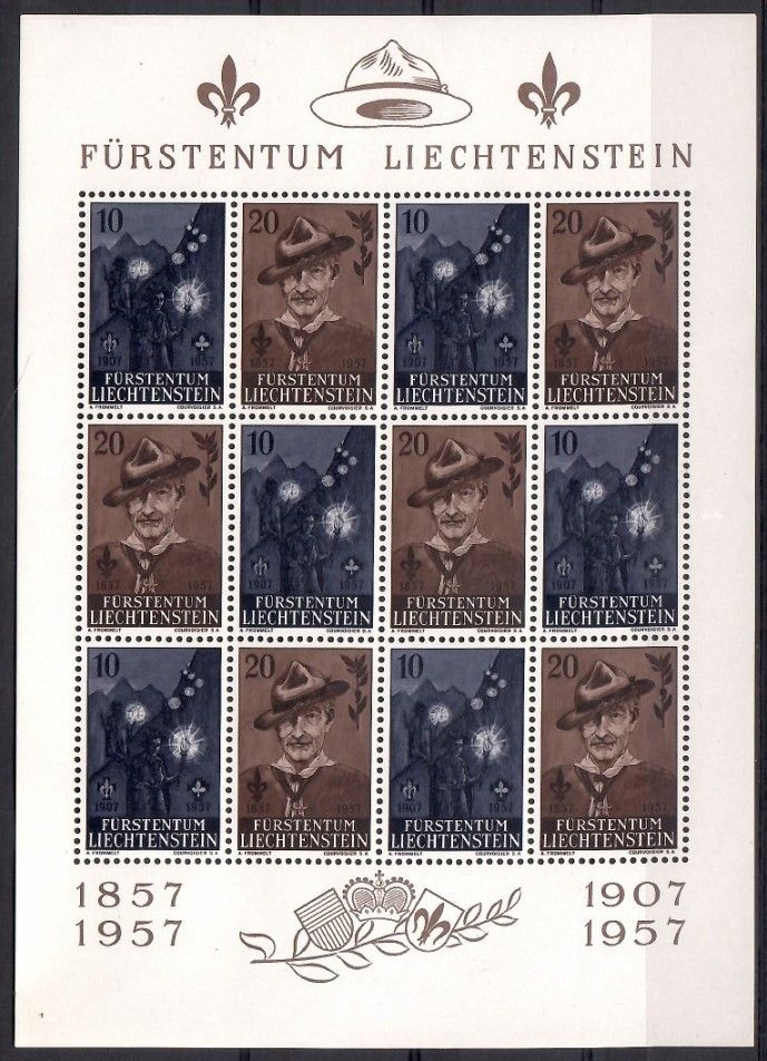 Znaczek Liechtenstein 1957 Mi ark 360-361 Czyste **