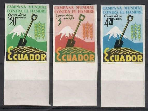 Znaczek Ekwador 1963 Mi 1092-1094B Czyste **