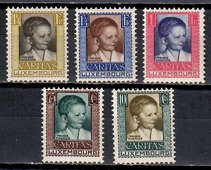 Znaczek Luksemburg 1930 Mi 227-231 Z podlepką *
