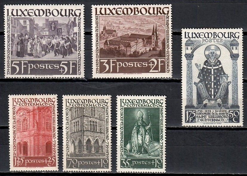 Znaczek Luksemburg 1938 Mi 309-314 Z podlepką *