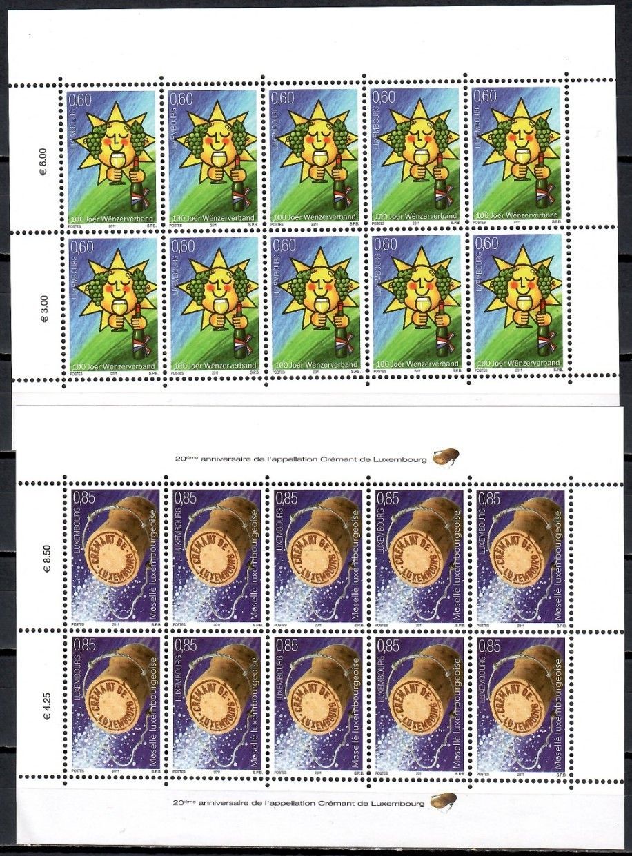 Znaczek Luksemburg 2011 Mi ark 1906-1907 Czyste **