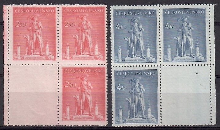 Znaczek Czechosłowacja 1945 Mi 478-479 Czyste **
