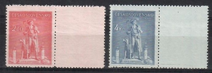 Znaczek Czechosłowacja 1945 Mi 478-479 Czyste **