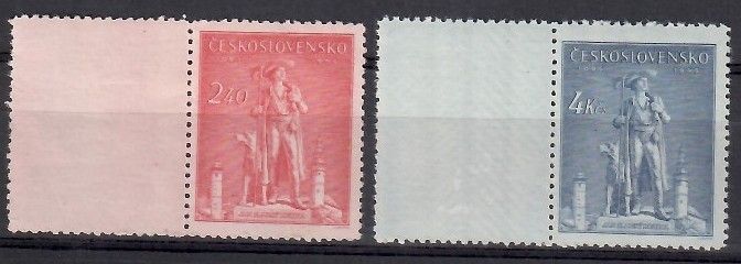 Znaczek Czechosłowacja 1945 Mi 478-479 Czyste **
