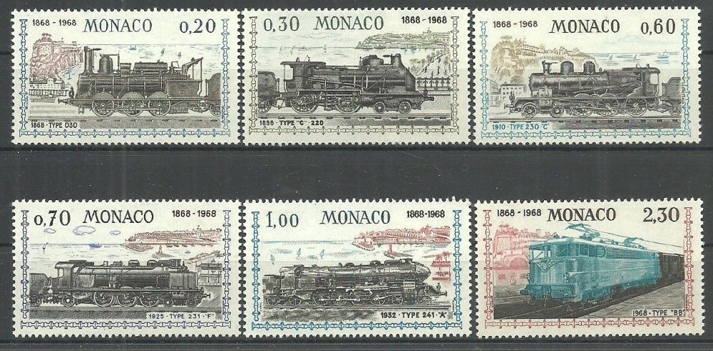 Znaczek Monako 1968 Mi 896-901 Czyste **