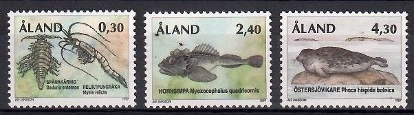 Znaczek Wyspy Alandzkie 1997 Mi 124-126 Czyste **