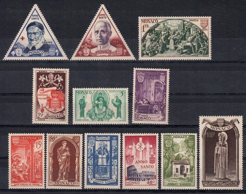 Znaczek Monako 1951 Mi 429-440 Czyste **