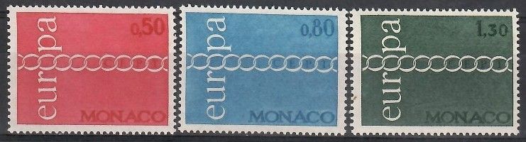 Znaczek Monako 1971 Mi 1014-1016 Czyste **