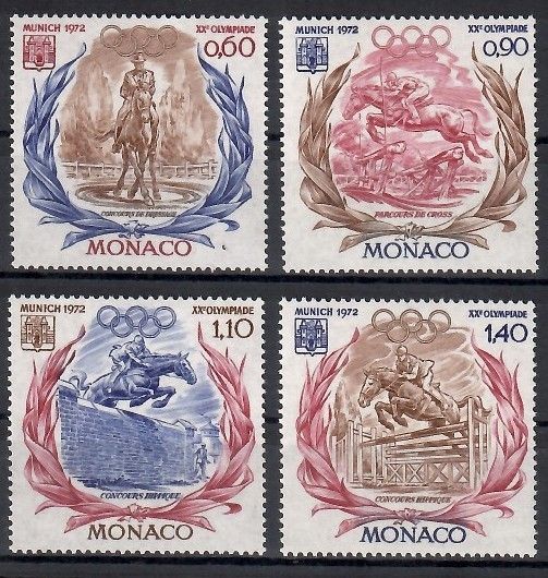 Znaczek Monako 1972 Mi 1045-1048 Czyste **