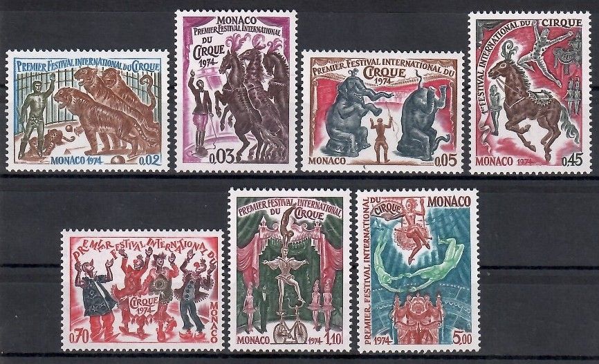 Znaczek Monako 1974 Mi 1130-1136 Czyste **