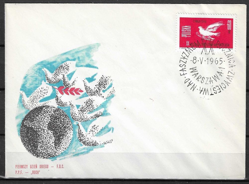 Znaczek Polska 1965 Mi 1582 Fi 1433 FDC