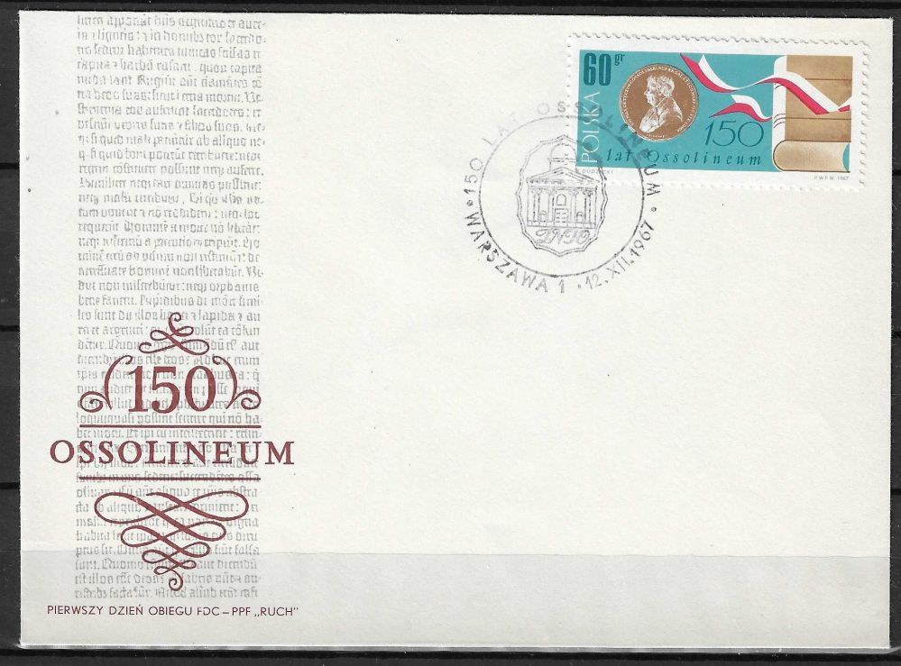 Znaczek Polska 1967 Mi 1816 Fi 1669 FDC