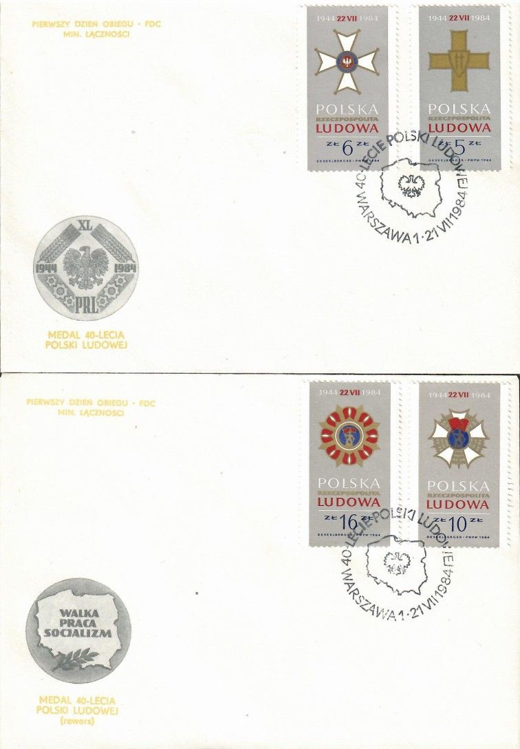 Znaczek Polska 1984 Mi 2926-2929 Fi 2778-2781 FDC